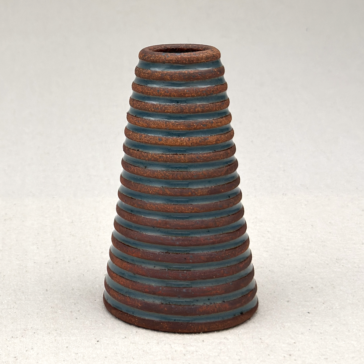 Small Blue Stripe Cone Vase
