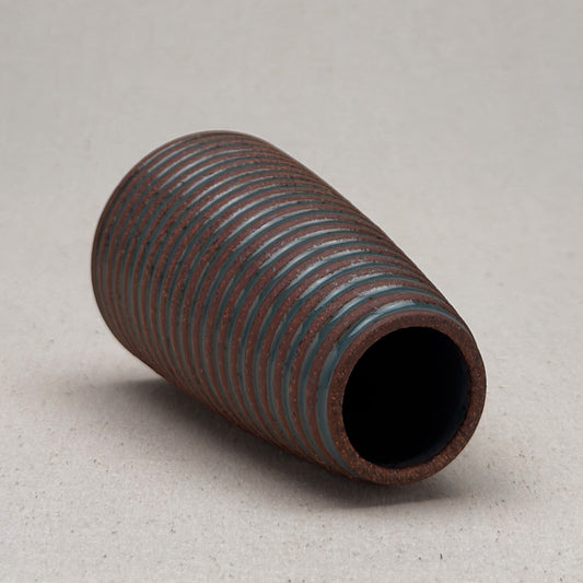 Medium Blue Stripe Conical Vase