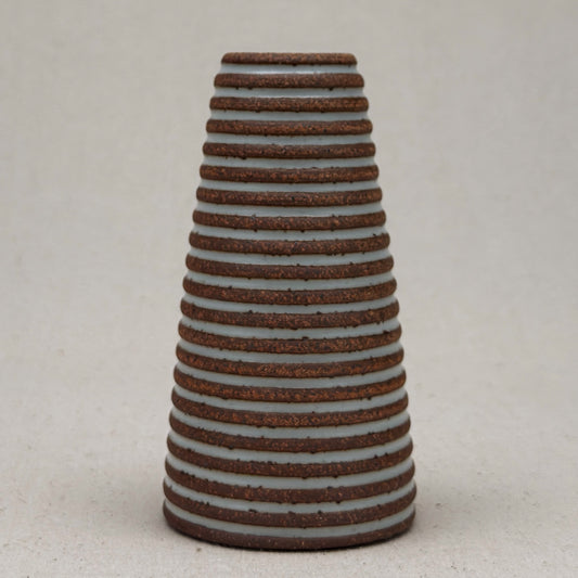 Medium White Stripe Conical Vase