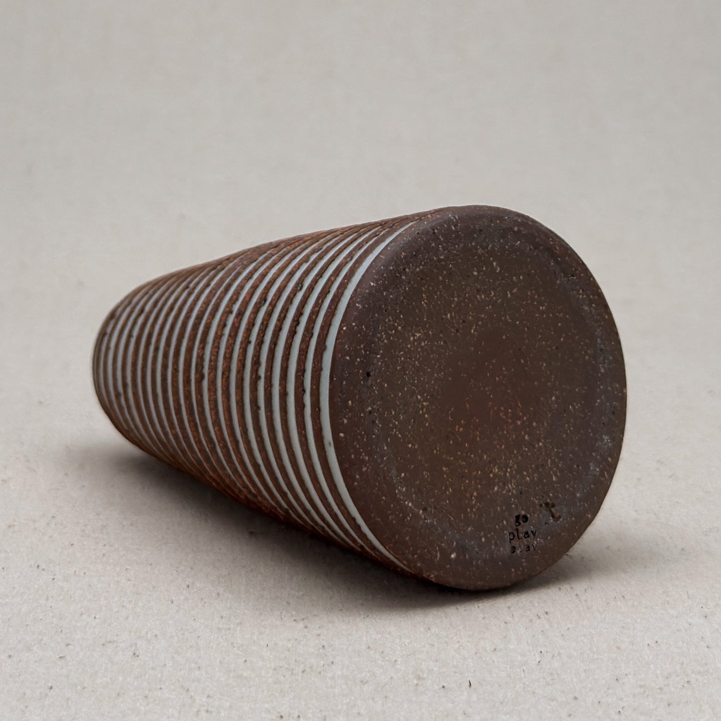 Medium White Stripe Conical Vase