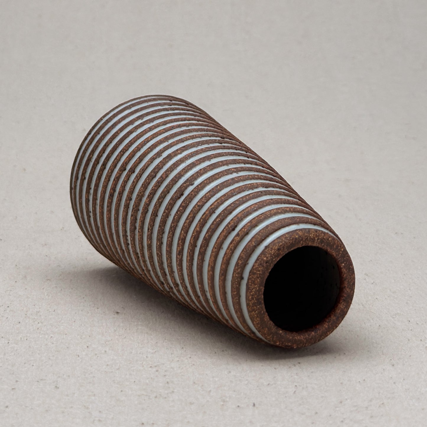 Medium White Stripe Conical Vase