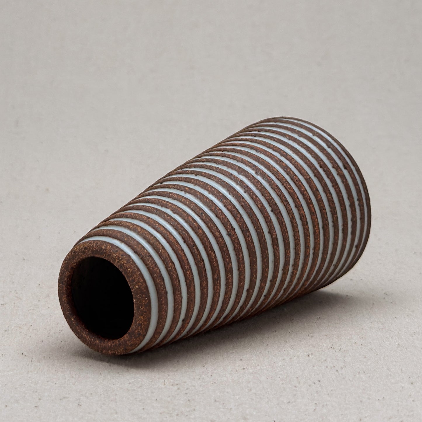 Medium White Stripe Conical Vase