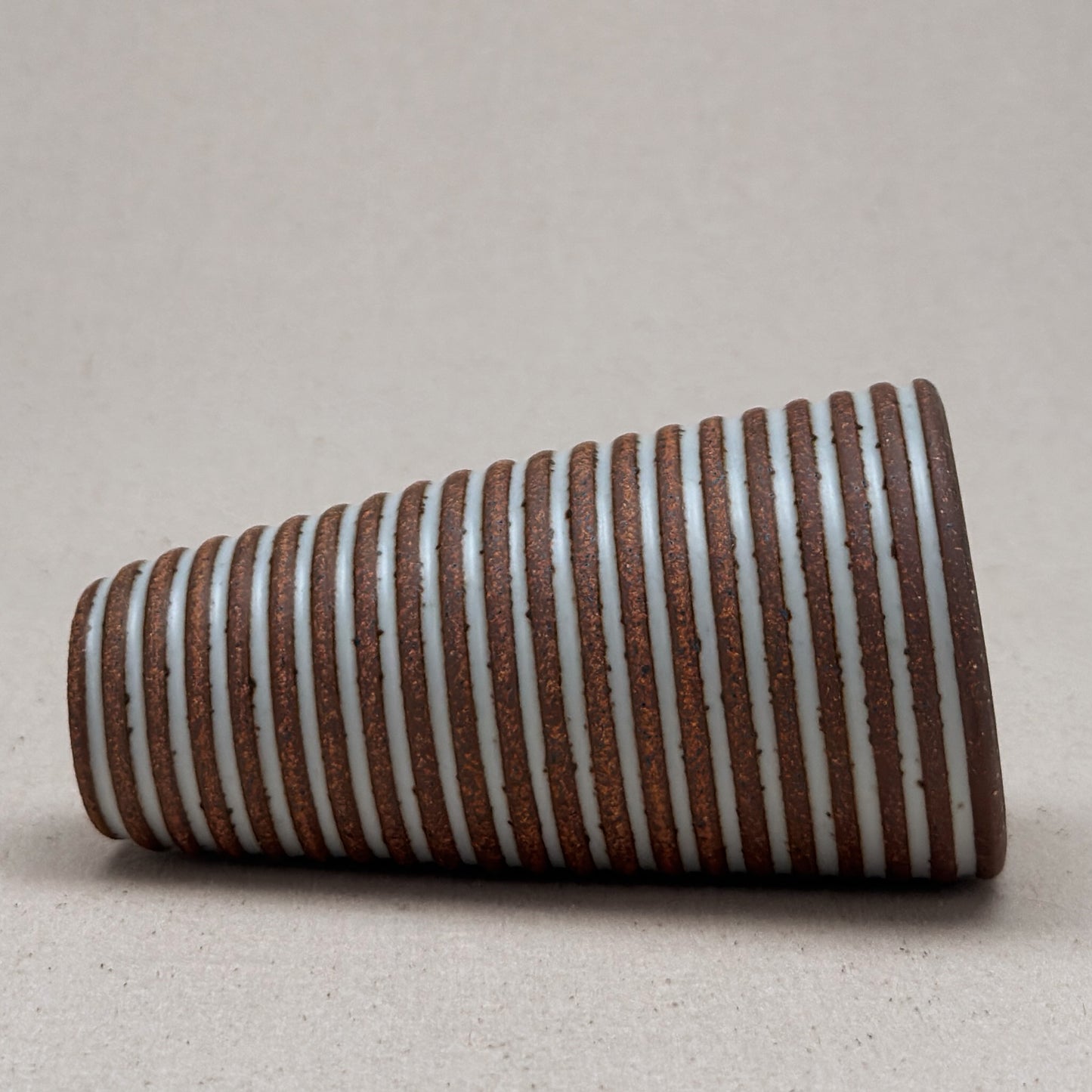 Medium White Stripe Conical Vase