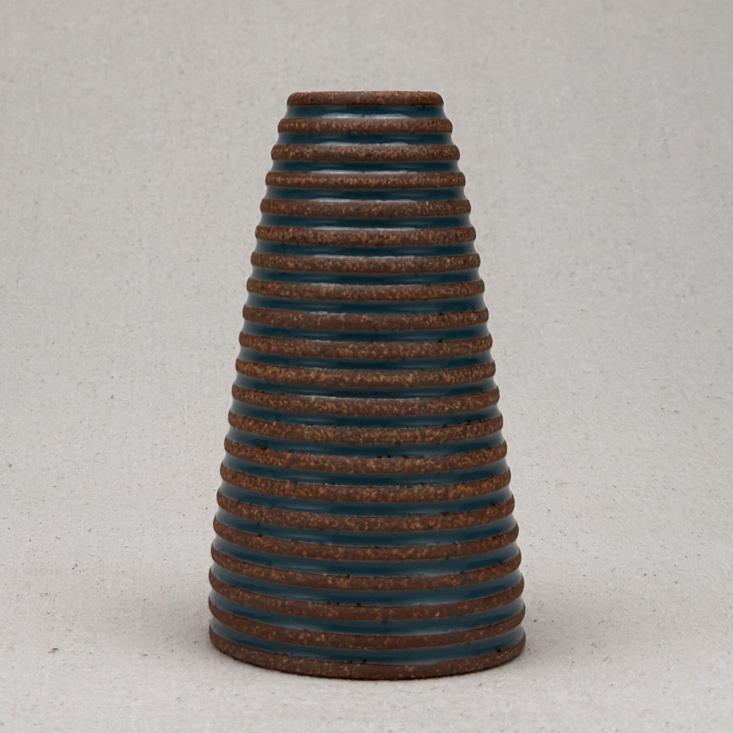 Medium Blue Stripe Conical Vase