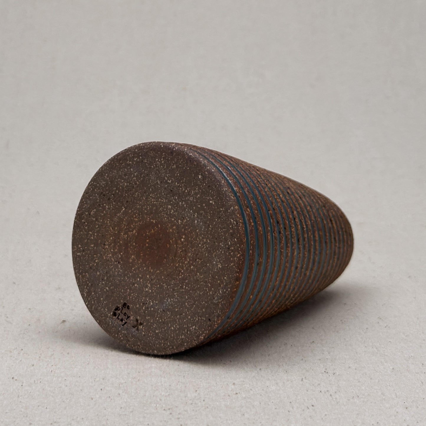 Medium Blue Stripe Conical Vase