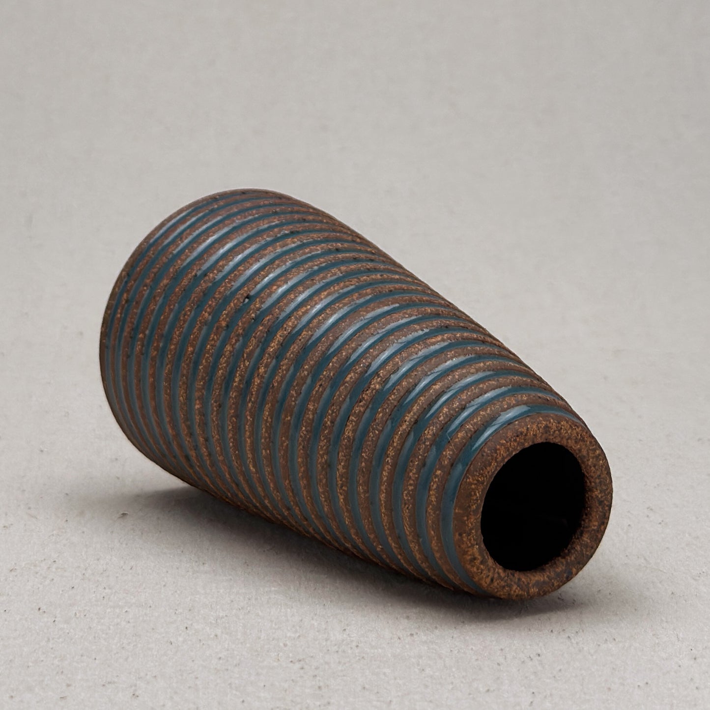 Medium Blue Stripe Conical Vase