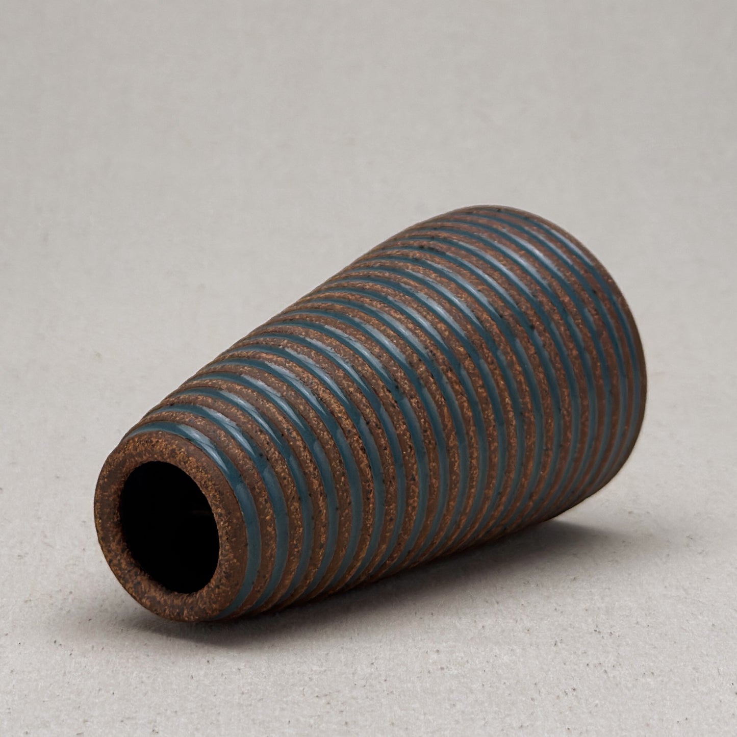 Medium Blue Stripe Conical Vase