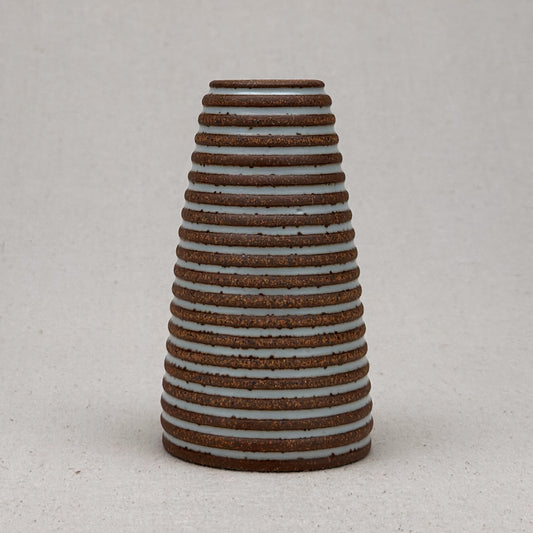 Medium White Stripe Conical Vase