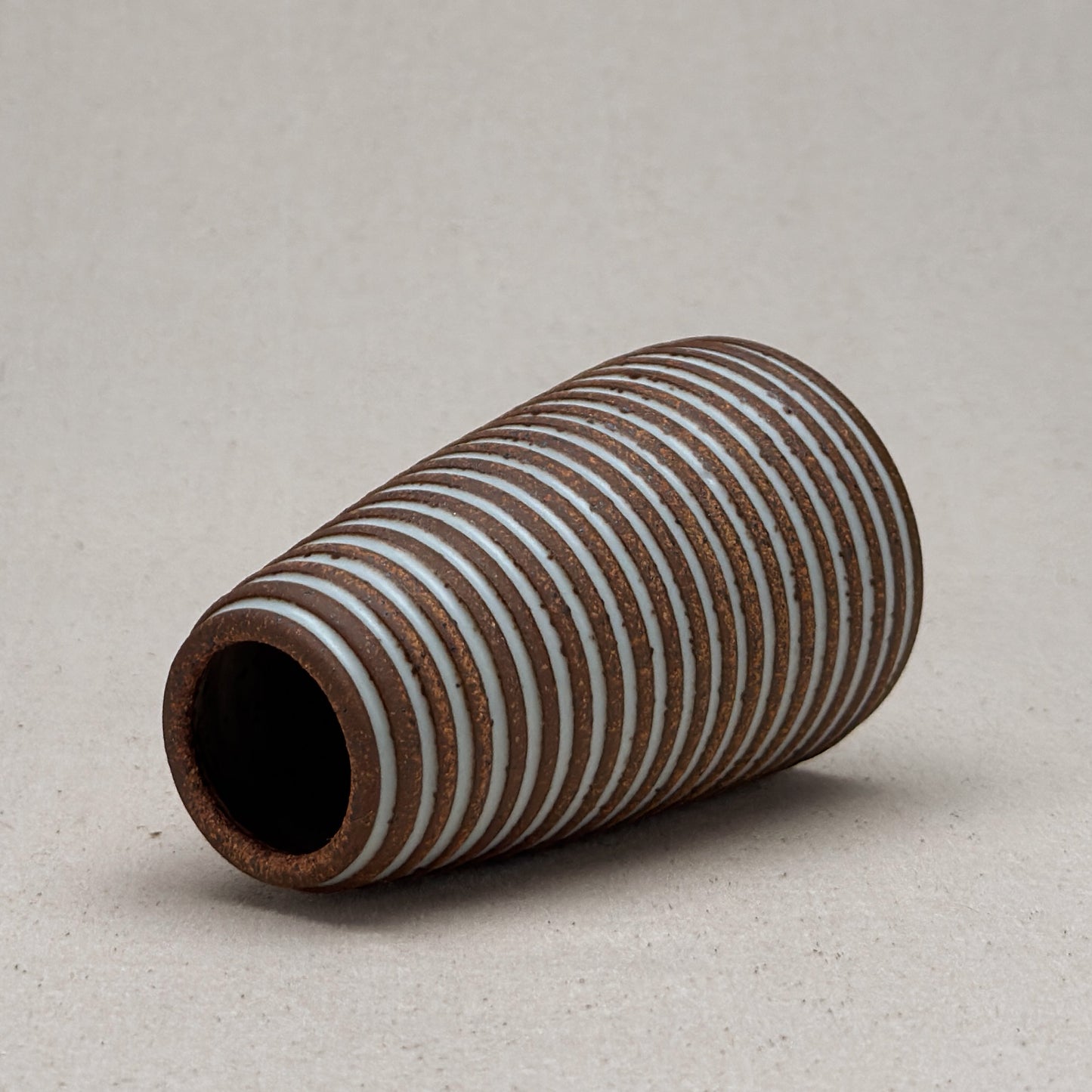 Medium White Stripe Conical Vase