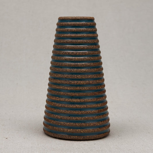Medium Blue Stripe Conical Vase