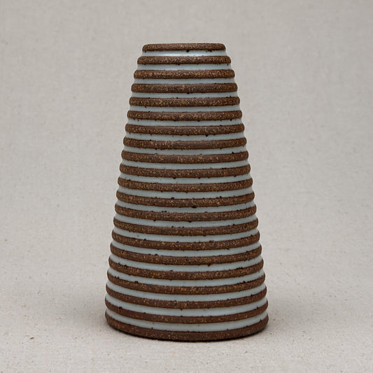 Medium White Stripe Conical Vase
