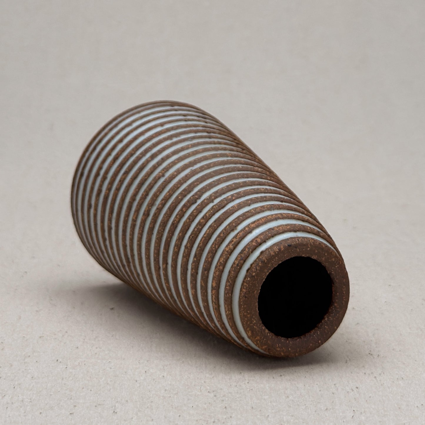 Medium White Stripe Conical Vase