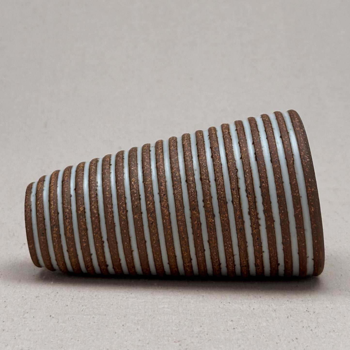 Medium White Stripe Conical Vase