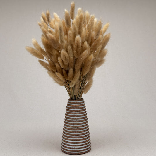 Medium White Stripe Conical Vase