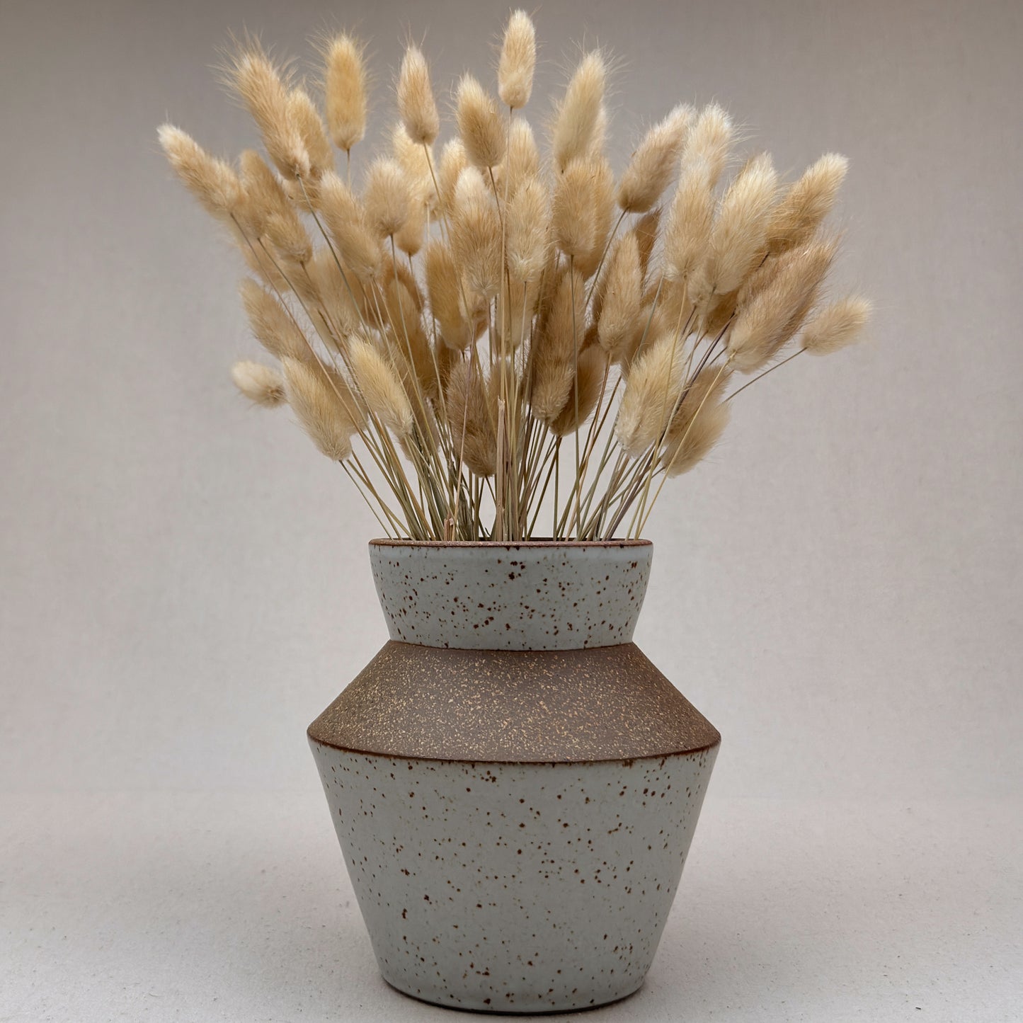 Medium Speckled White Angular Vase