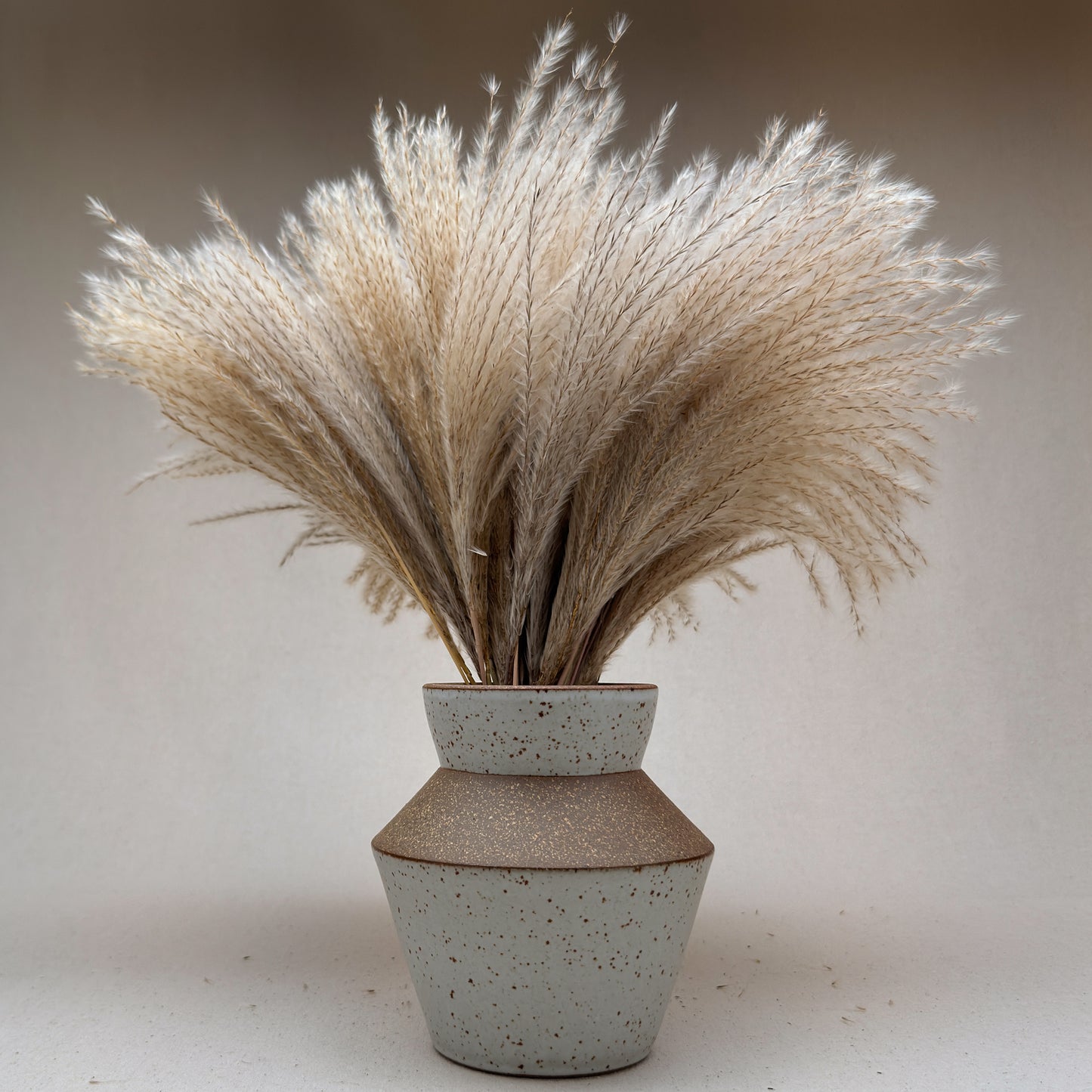 Medium Speckled White Angular Vase