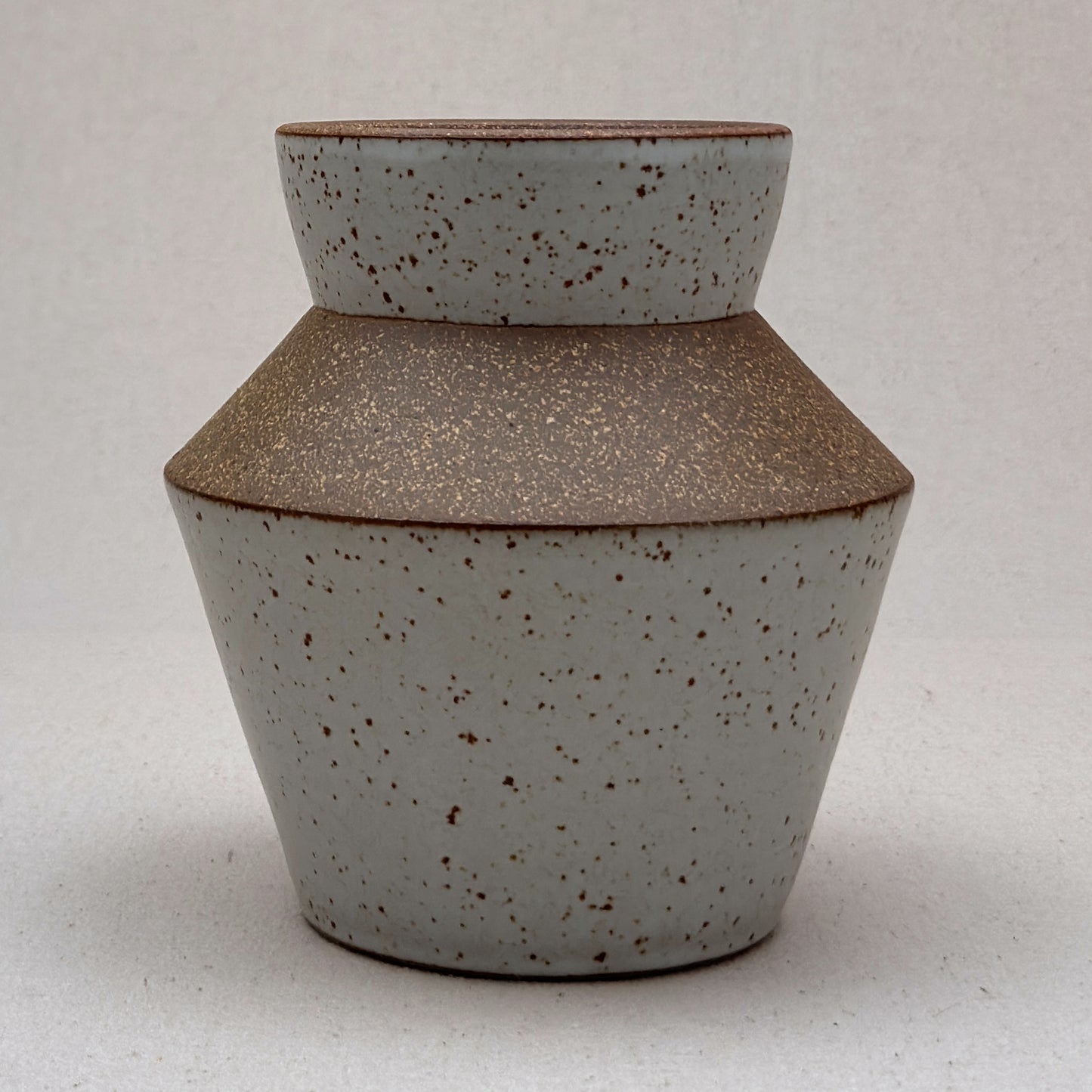 Medium Speckled White Angular Vase