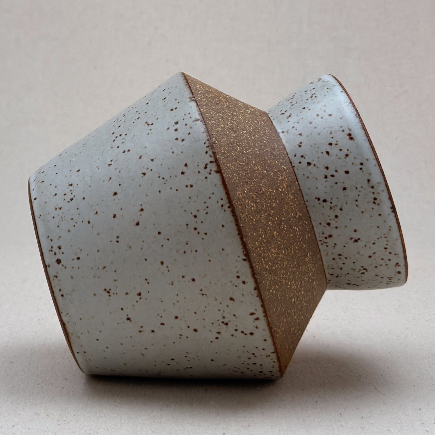 Medium Speckled White Angular Vase