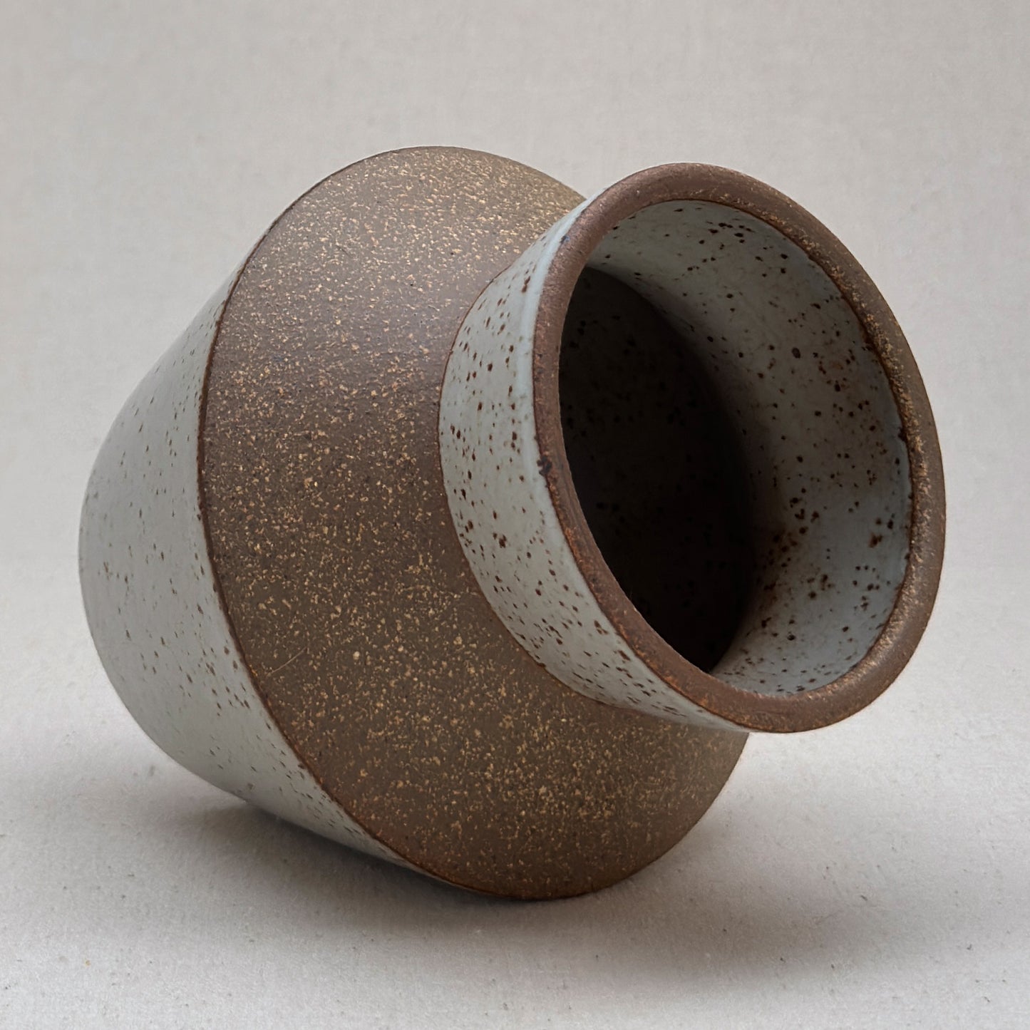 Medium Speckled White Angular Vase