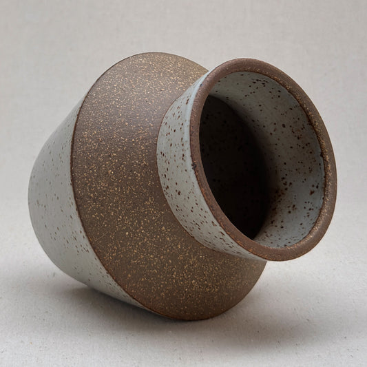 Medium Speckled White Angular Vase