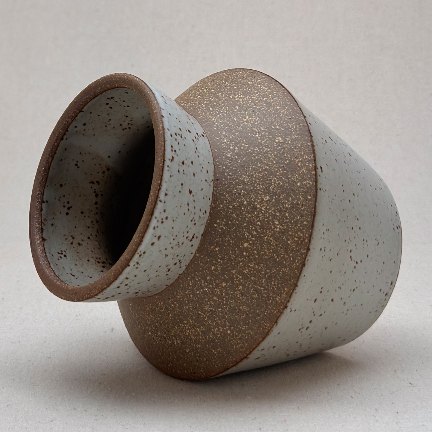 Medium Speckled White Angular Vase