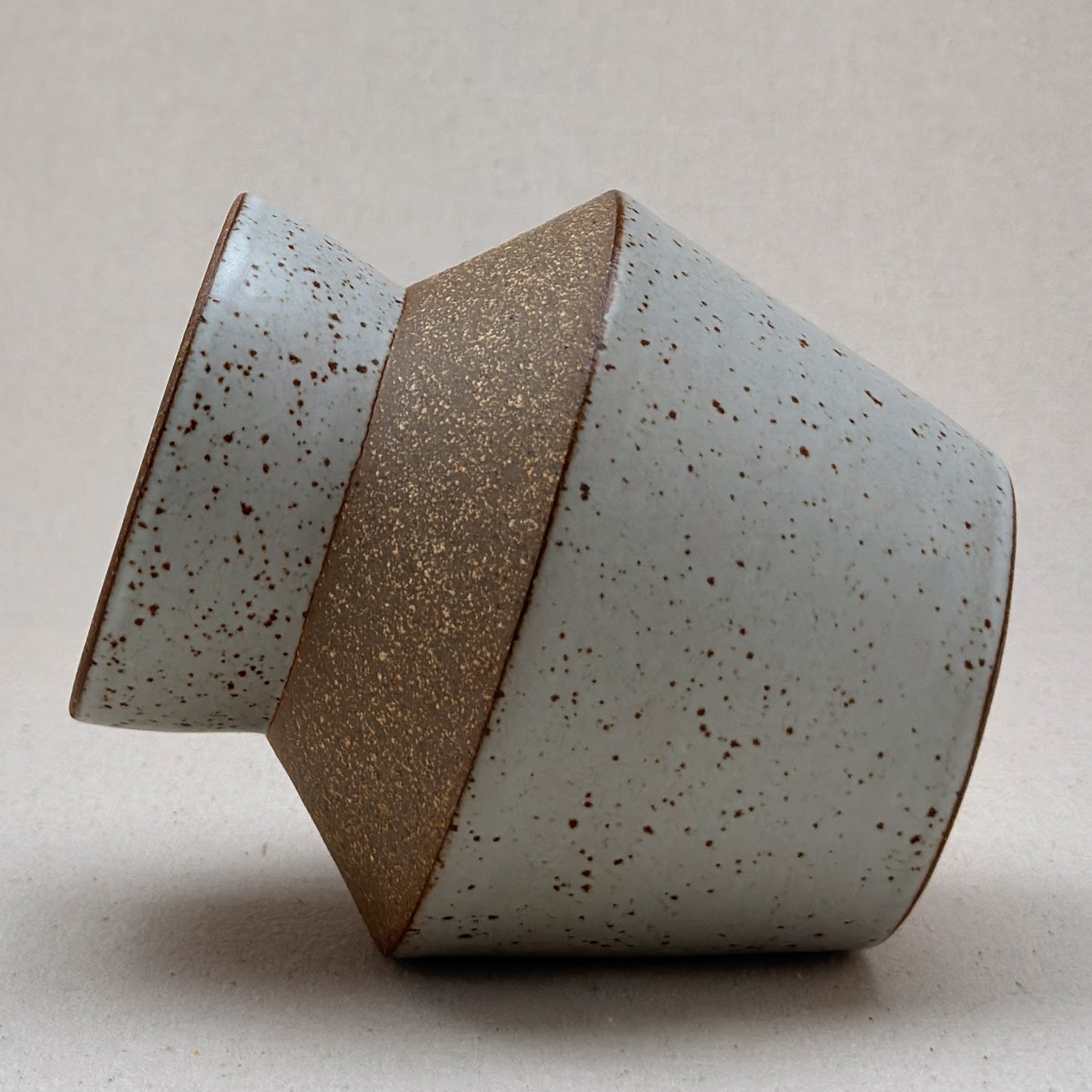 Medium Speckled White Angular Vase