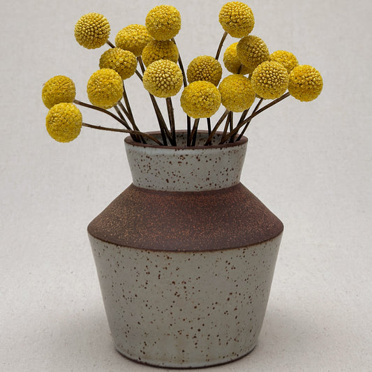 Medium Speckled White Angular Vase