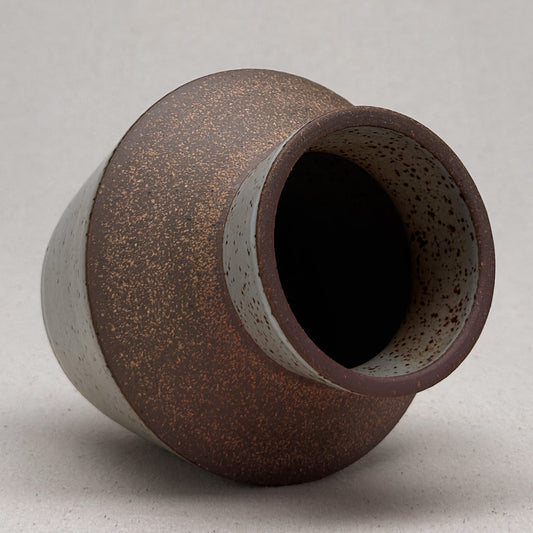 Medium Speckled White Angular Vase