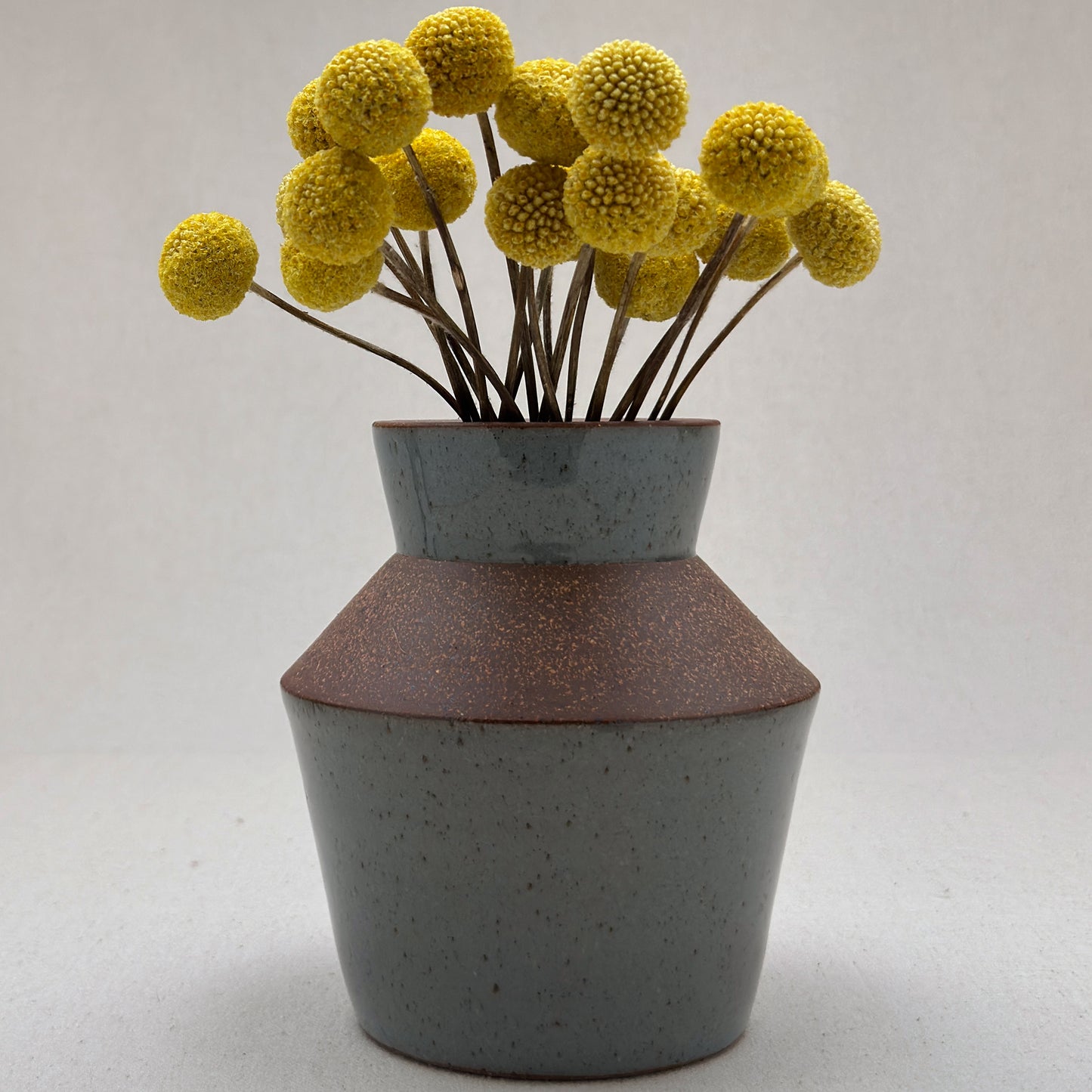 Medium Speckled Blue Angular Vase