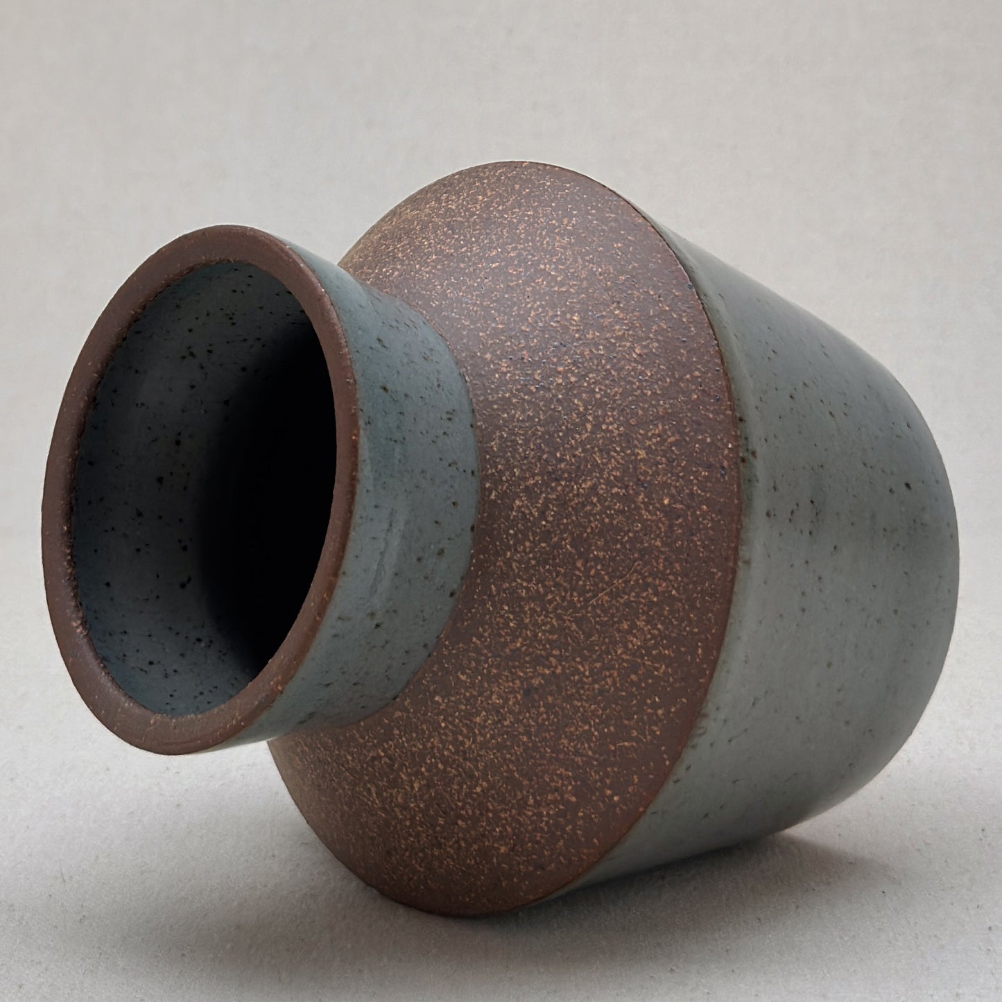Medium Speckled Blue Angular Vase