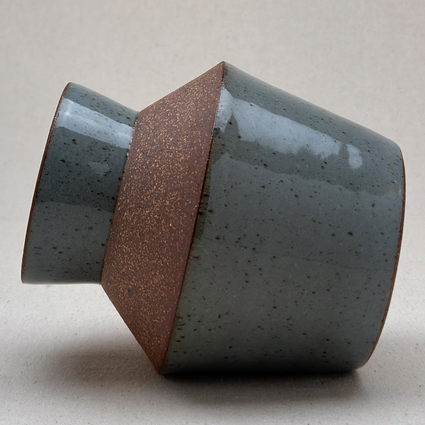 Medium Speckled Blue Angular Vase