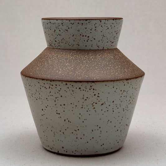 Medium Speckled White Angular Vase