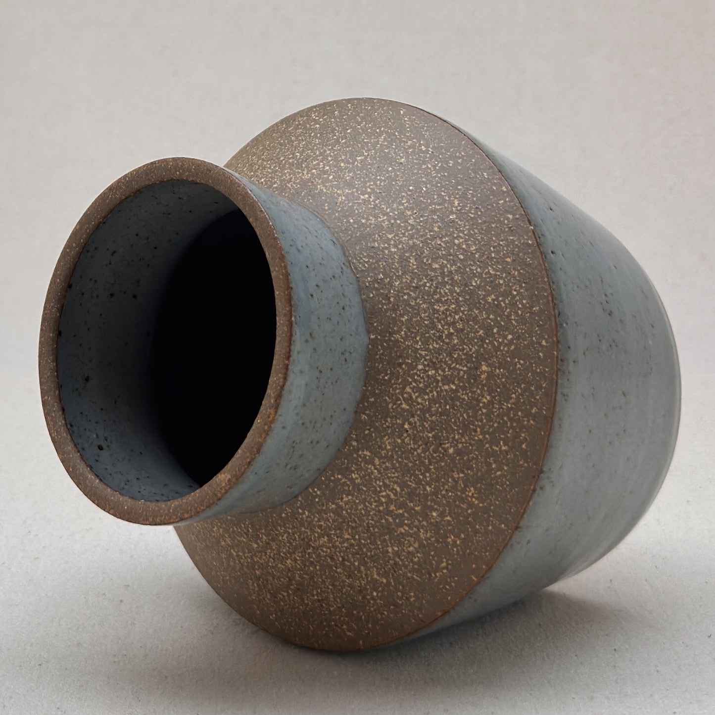 Medium Speckled Blue Angular Vase