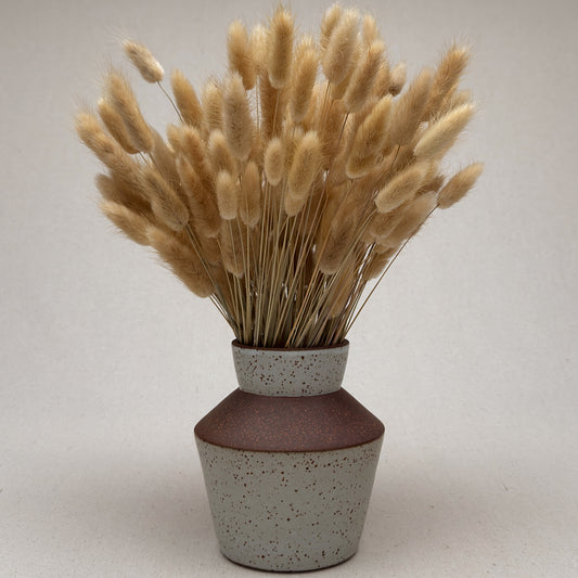 Medium Speckled White Angular Vase