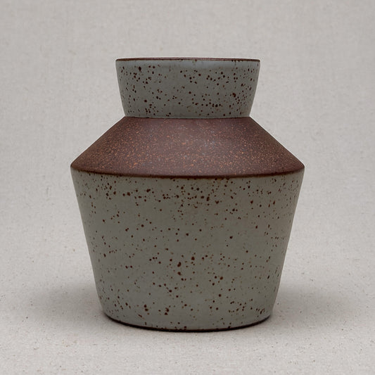 Medium Speckled White Angular Vase