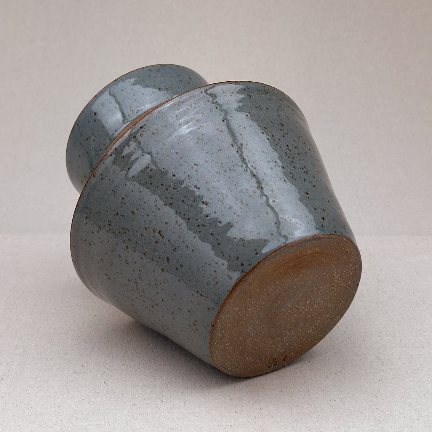 Large Speckled Blue Angular Vase