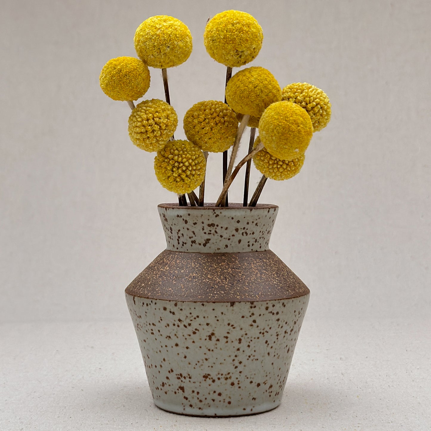 Small Speckled White Angular Vase