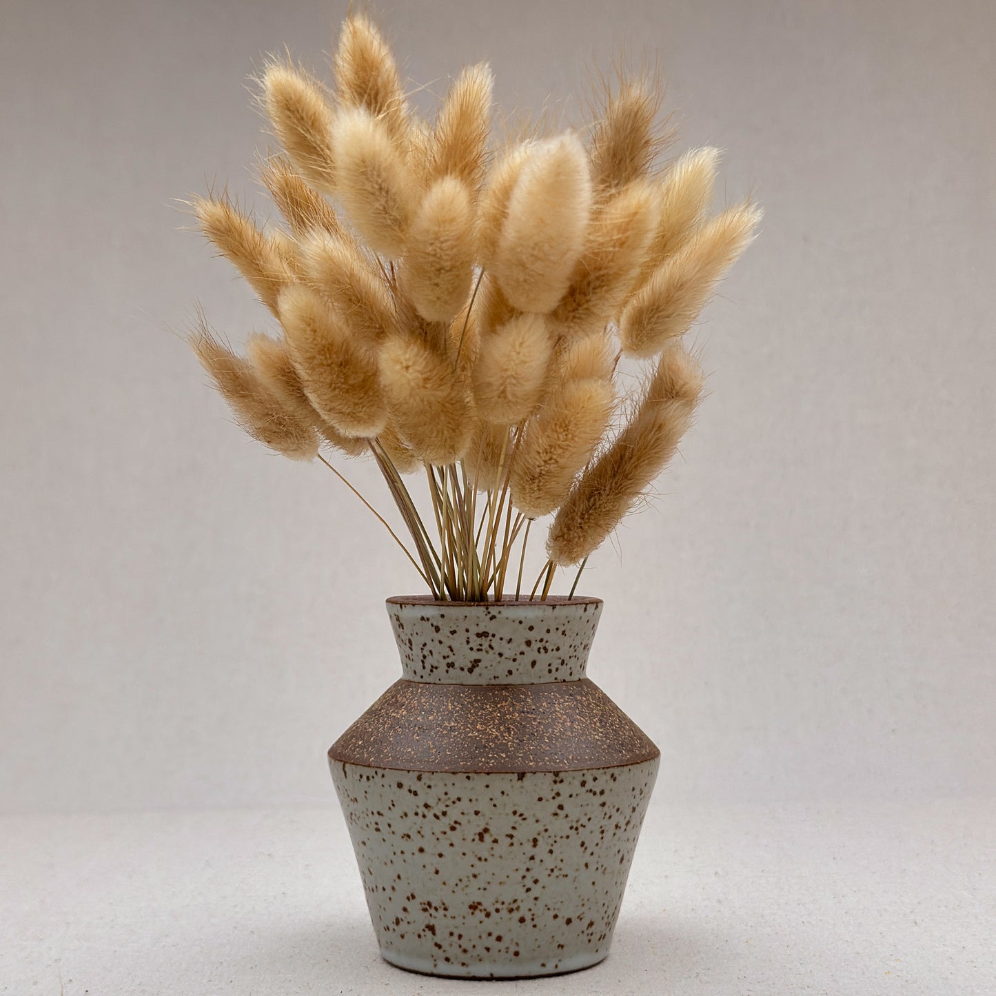 Small Speckled White Angular Vase