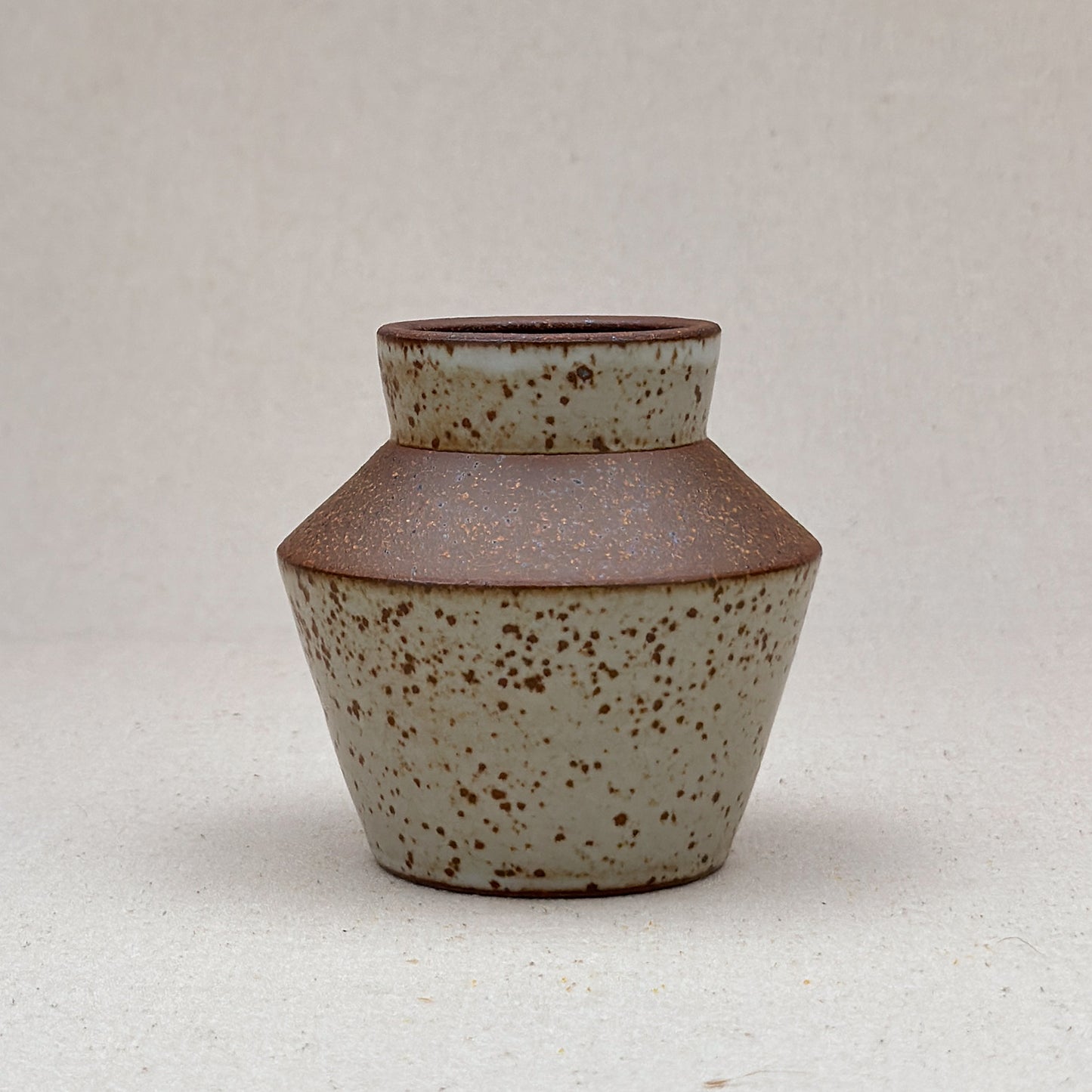 Small Speckled White Angular Vase