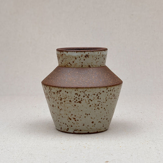 Small Speckled White Angular Vase
