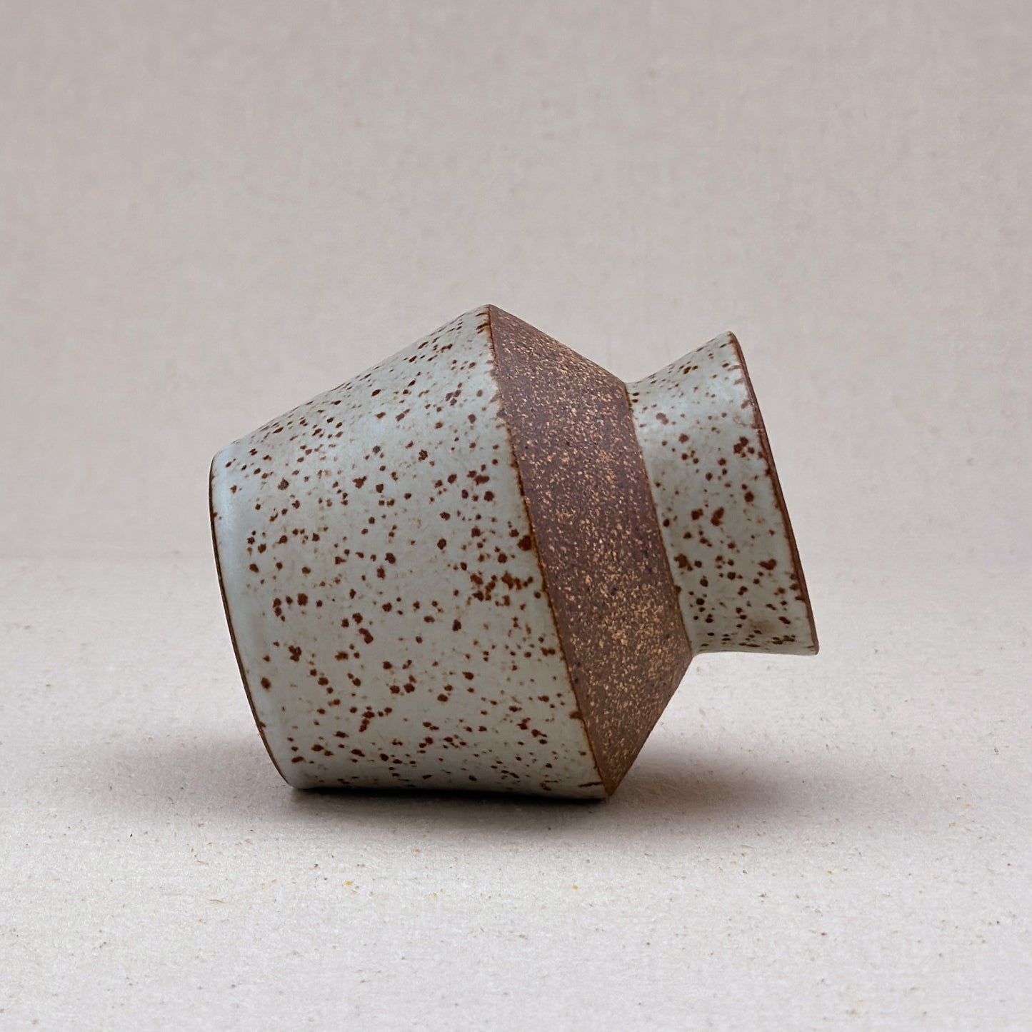 Small Speckled White Angular Vase