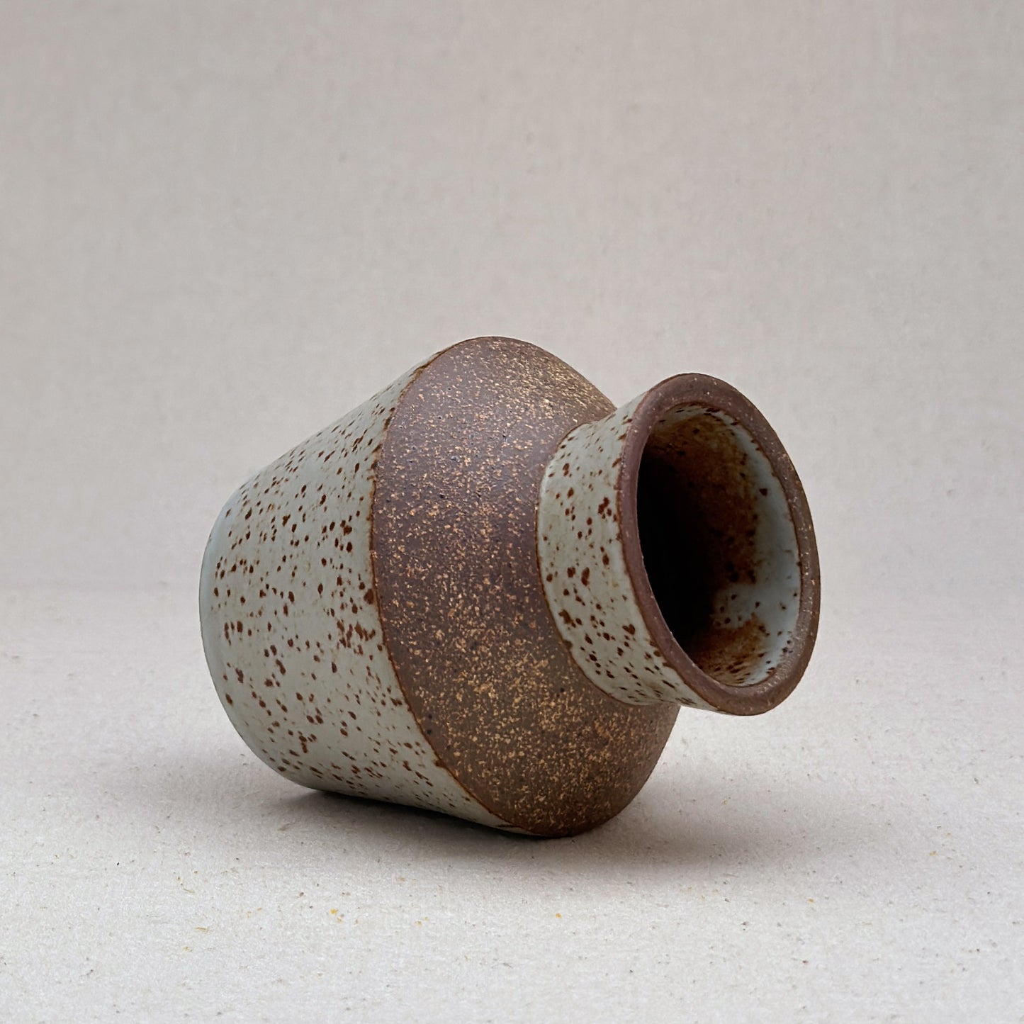 Small Speckled White Angular Vase