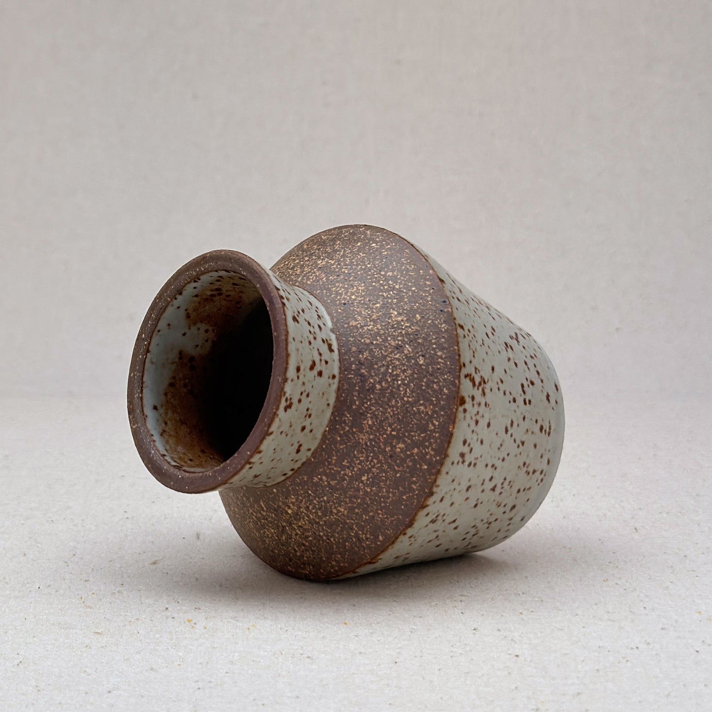 Small Speckled White Angular Vase