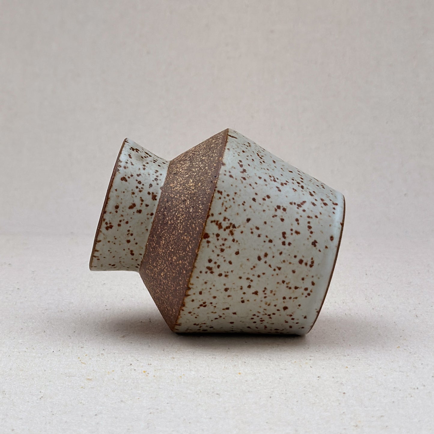 Small Speckled White Angular Vase