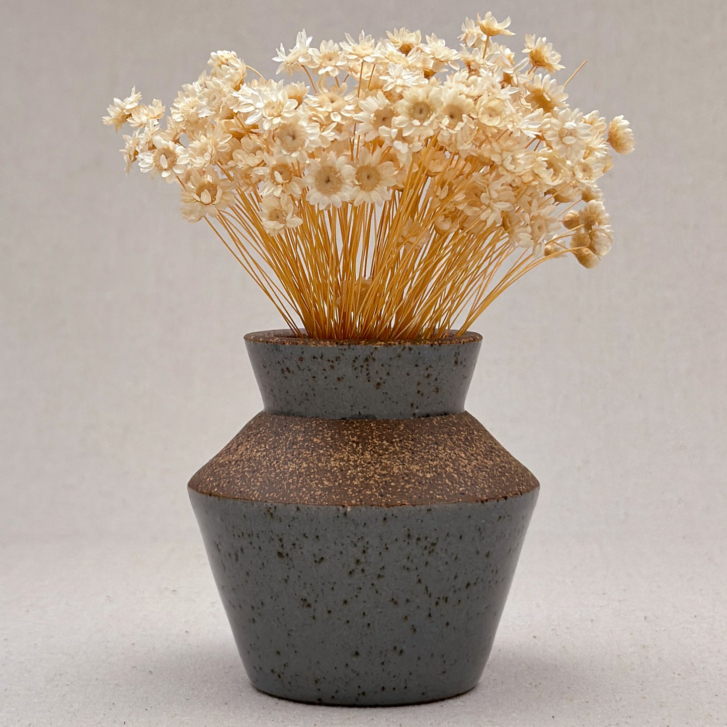 Small Speckled Blue Angular Vase