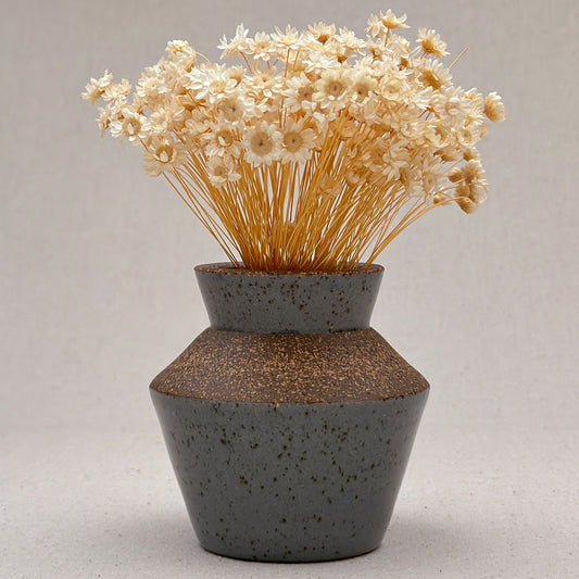 Small Speckled Blue Angular Vase