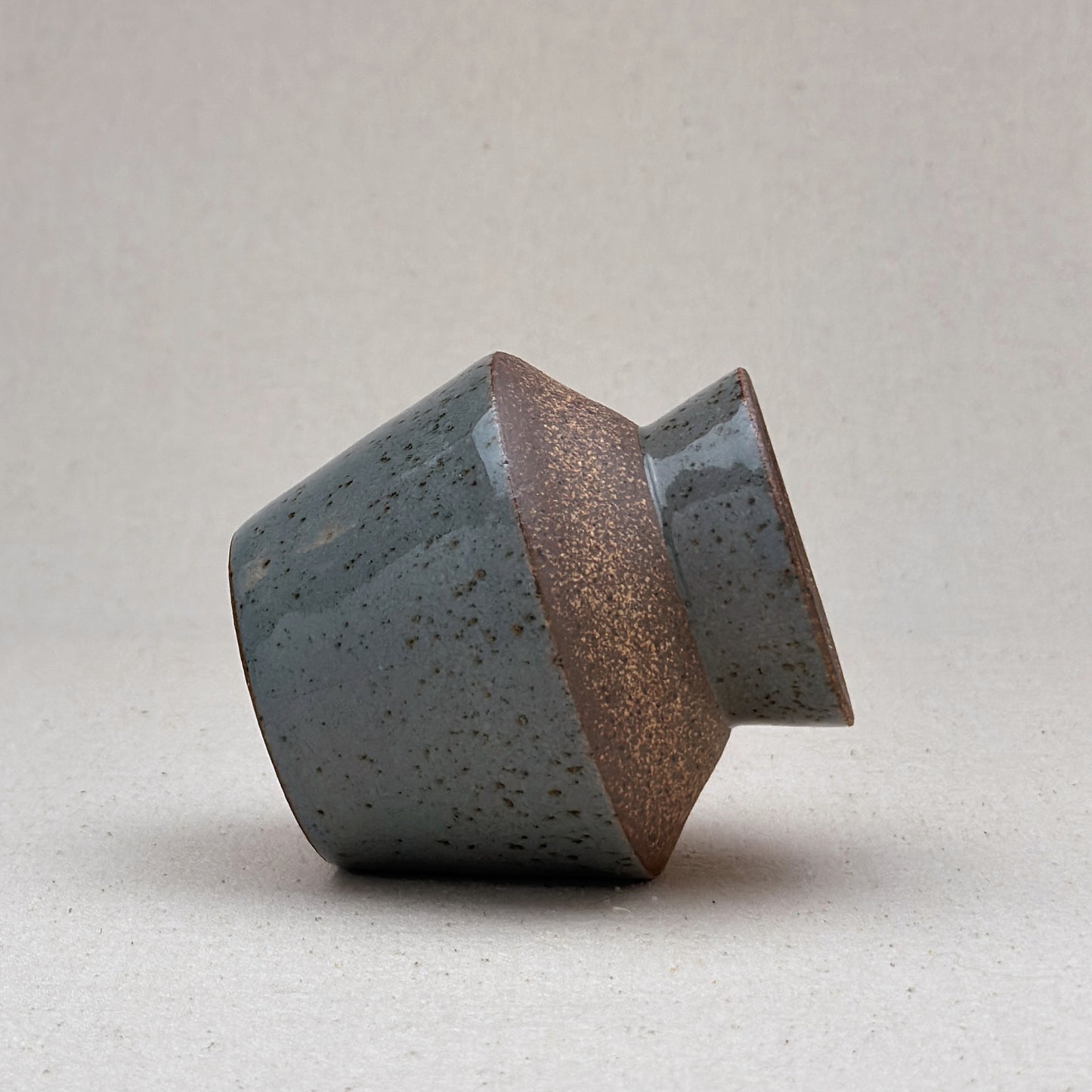 Small Speckled Blue Angular Vase
