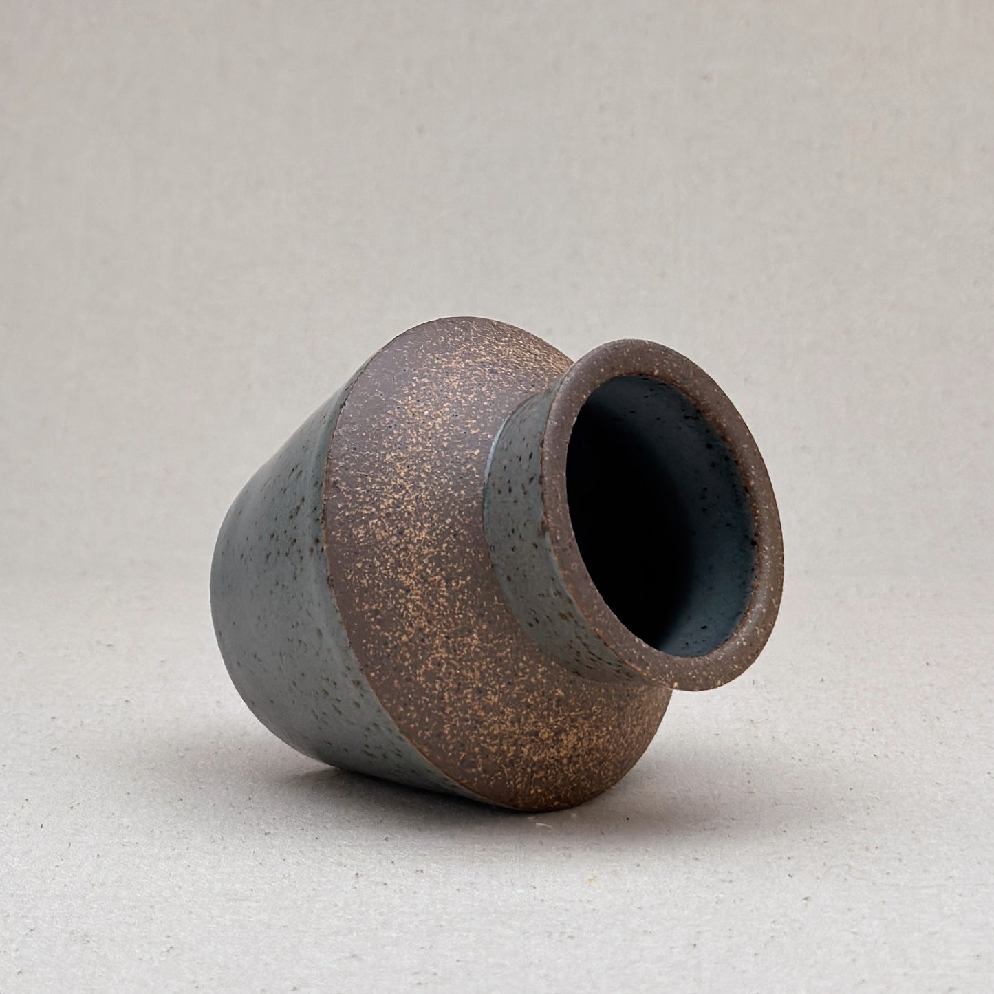 Small Speckled Blue Angular Vase