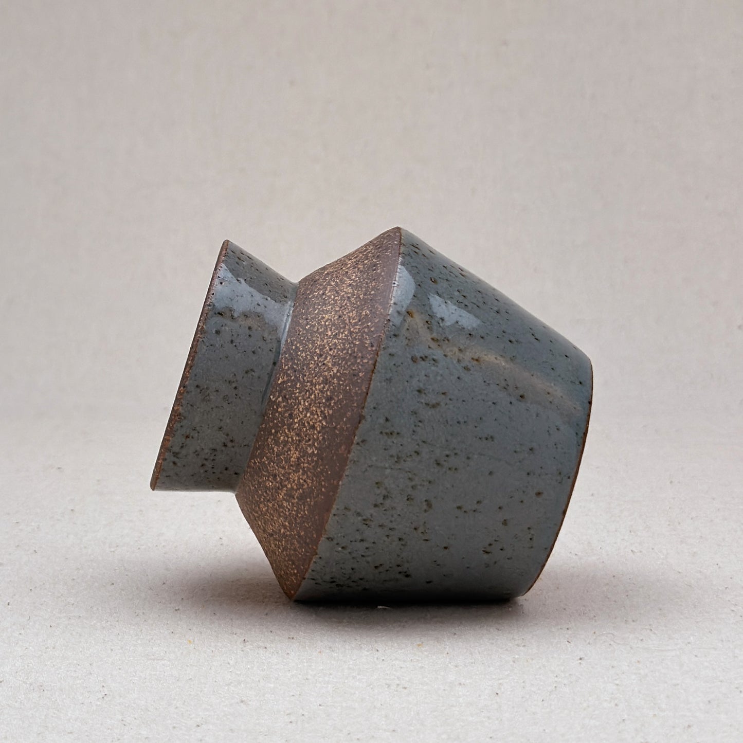 Small Speckled Blue Angular Vase
