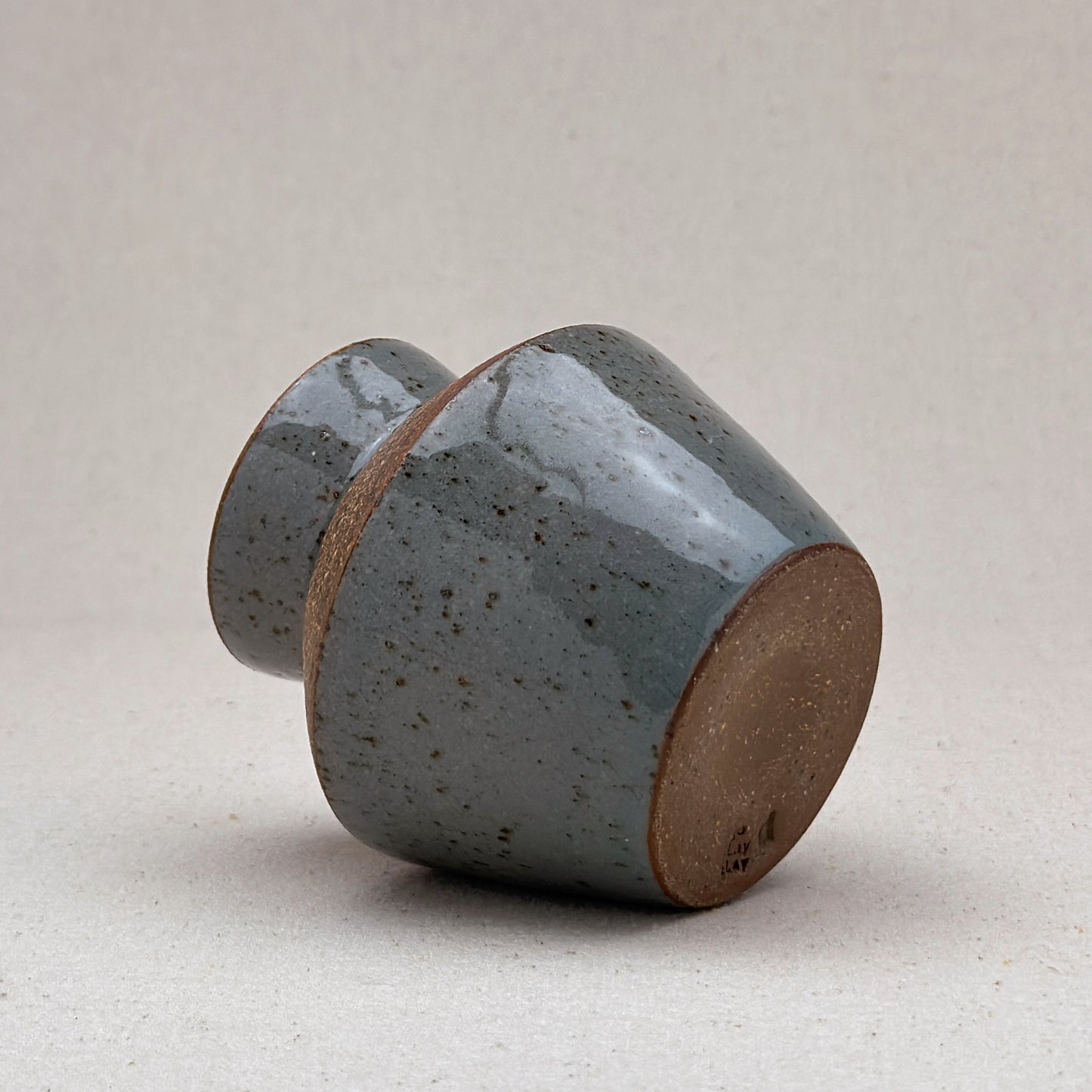 Small Speckled Blue Angular Vase